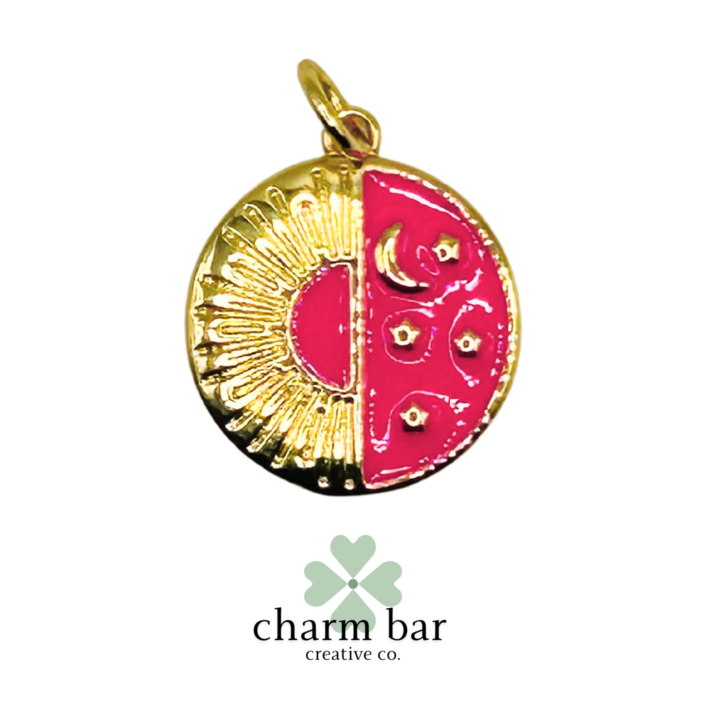 the Charms: Fuchsia Half Sun & Moon