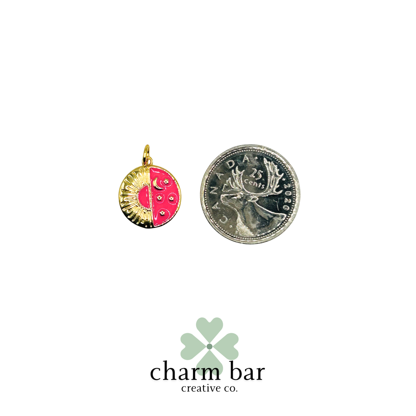 the Charms: Fuchsia Half Sun & Moon