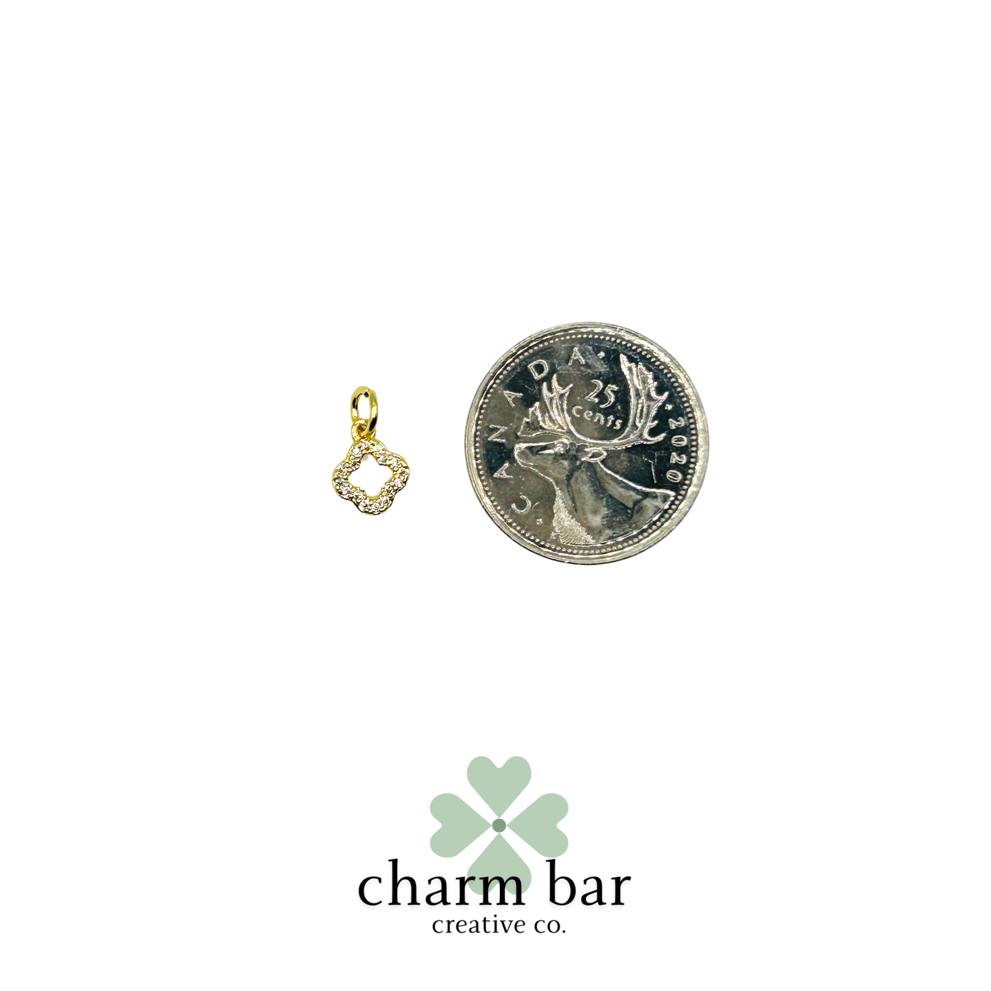 the Charms: Mini Pavé Clover Flower