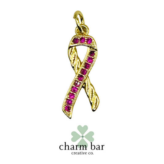 the Charms: Large Pink Cancer Ribbon