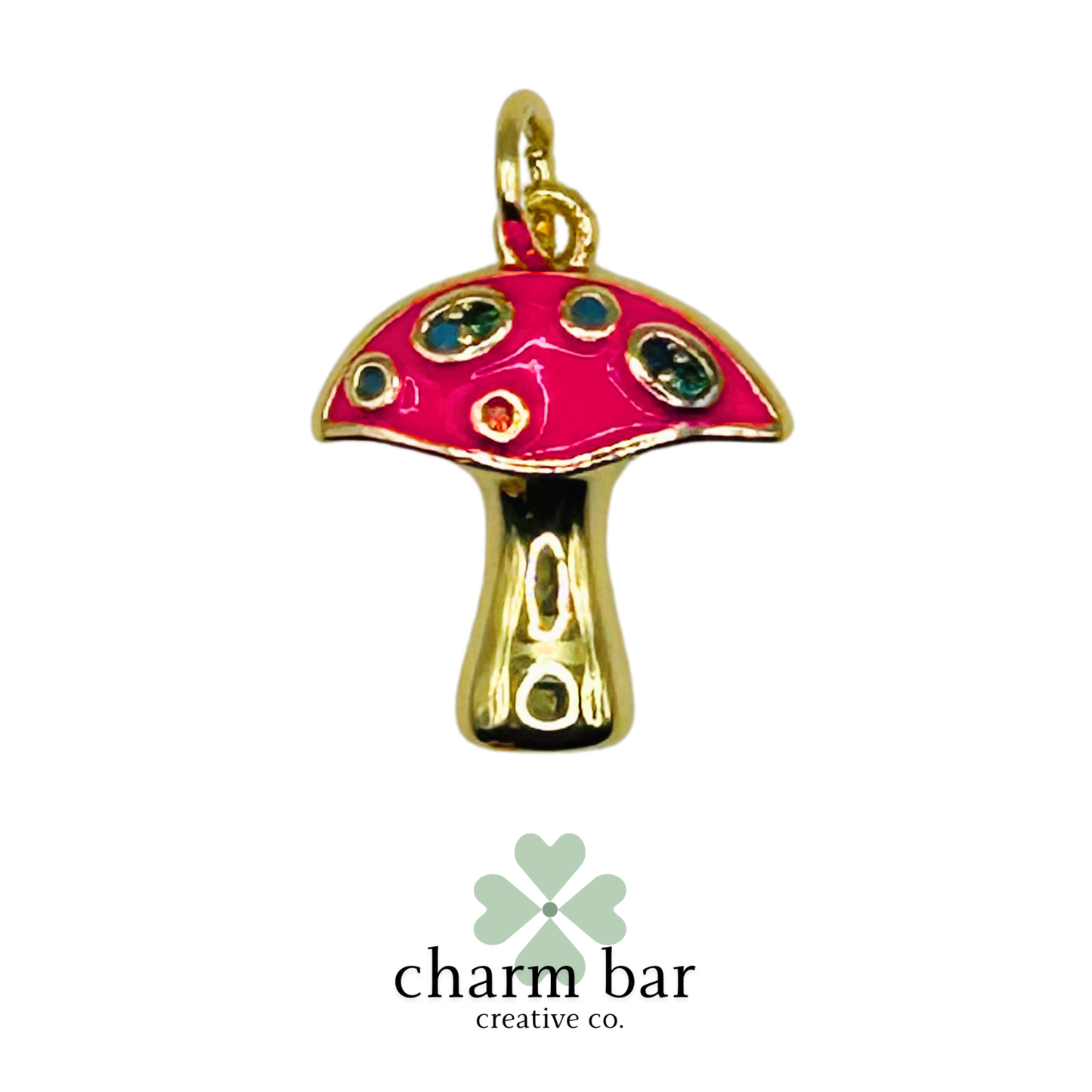 the Charms: Multi-Stone Pink Mushroom