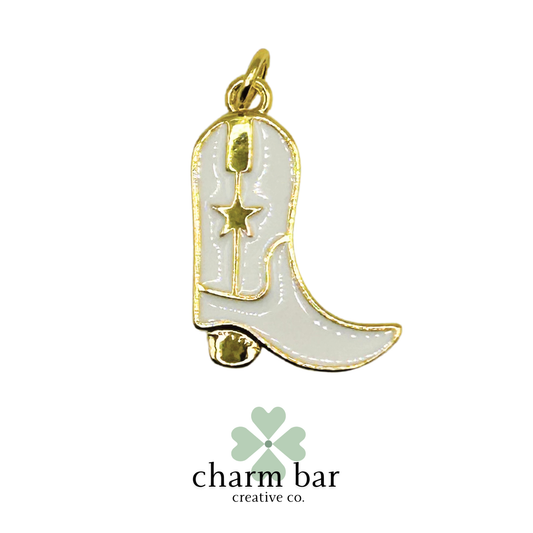 the Charms: White Cowboy Boot