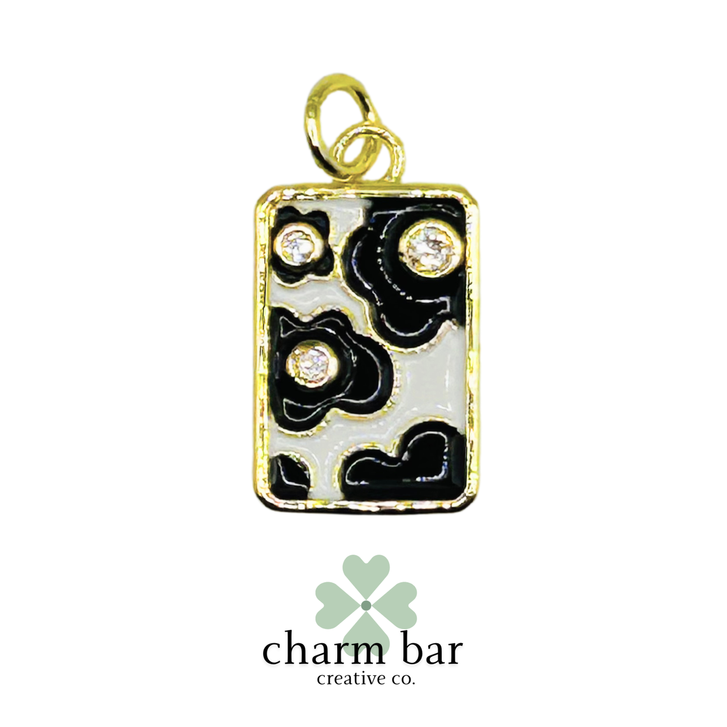 the Charms: Black & White Cow Flowers