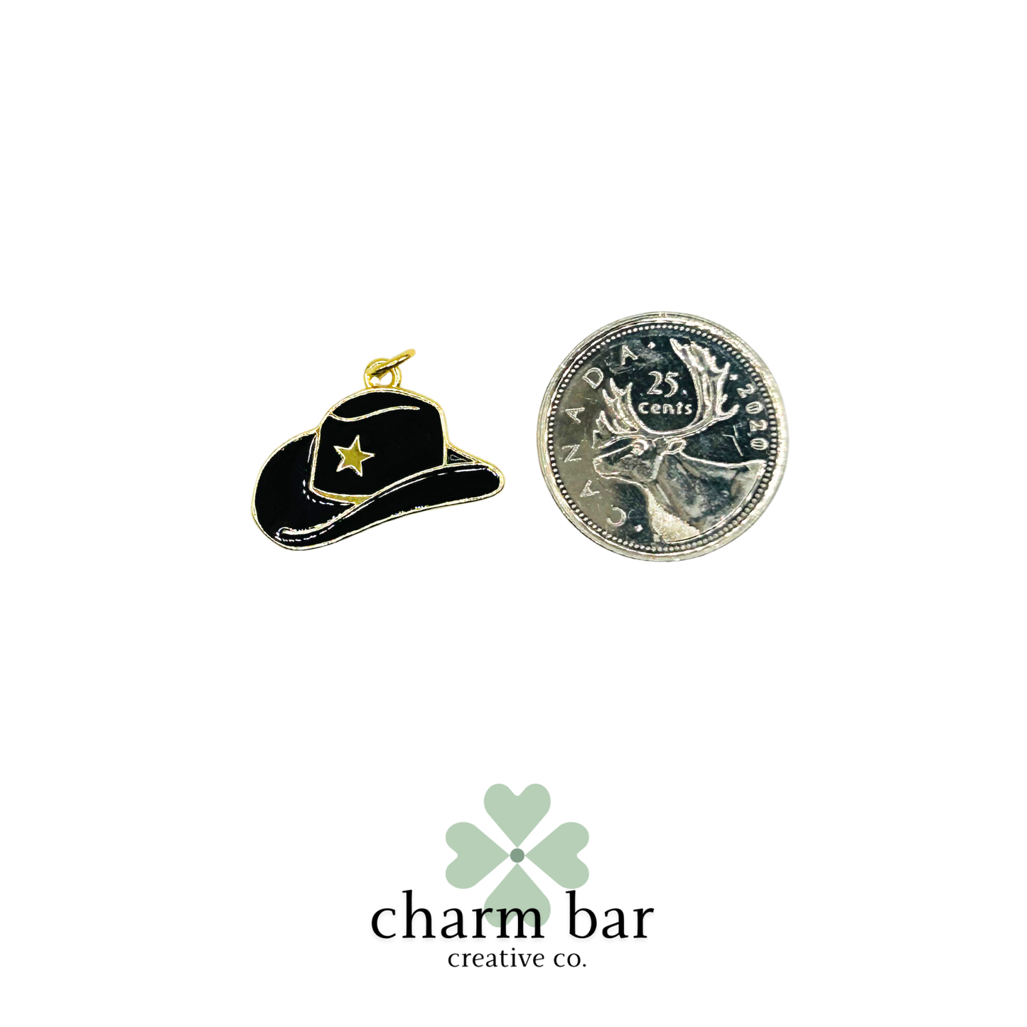 the Charms: Black Enamel Cowboy Hat