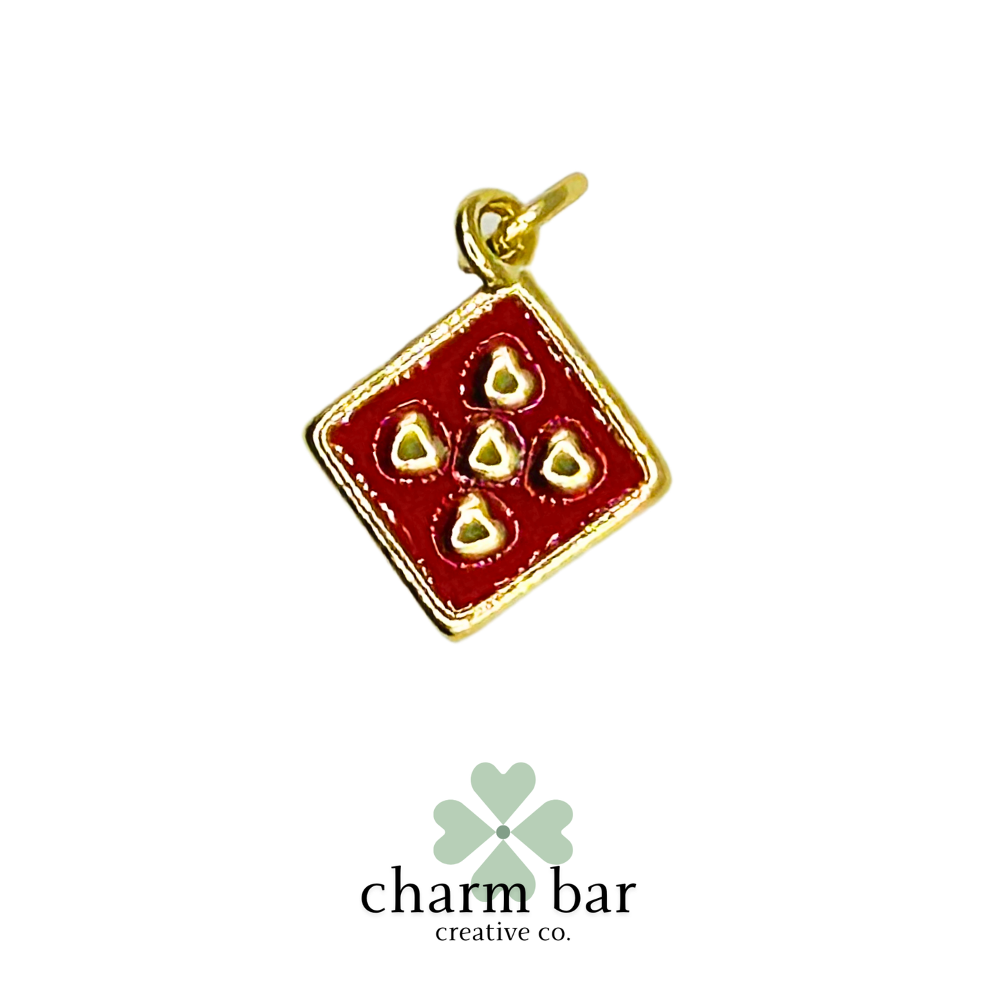 the Charms: 3D Red Heart Dice