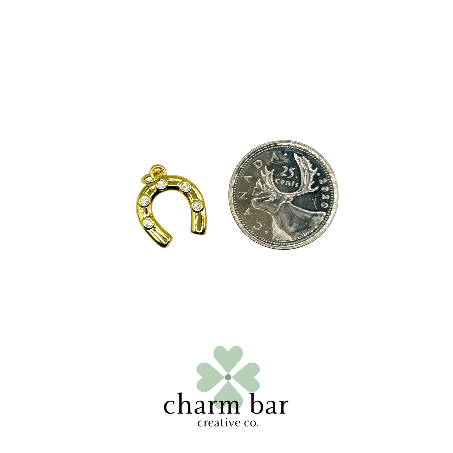 the Charms: Gold Upside Down Horseshoe