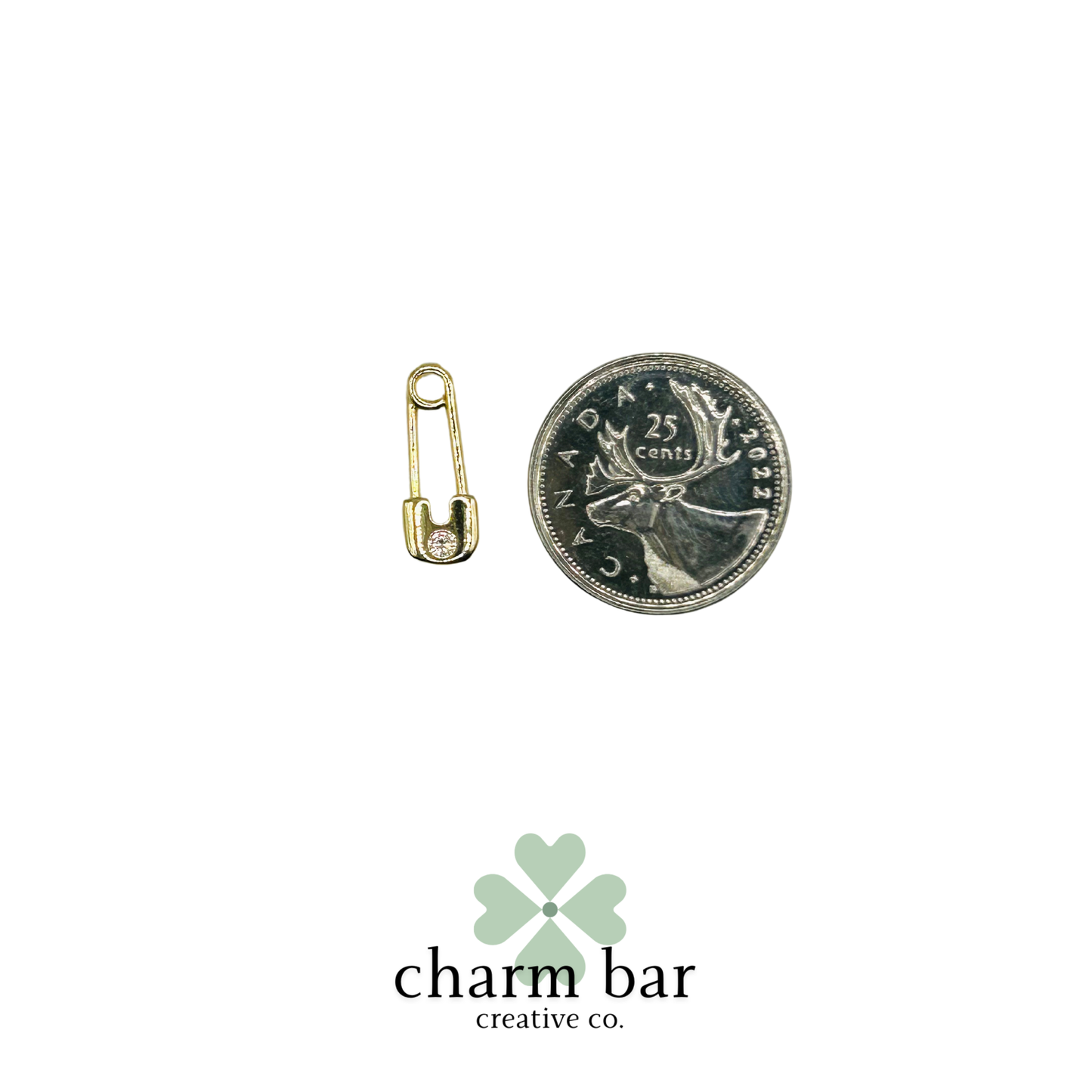 the Charms: Safety Pin with Stone