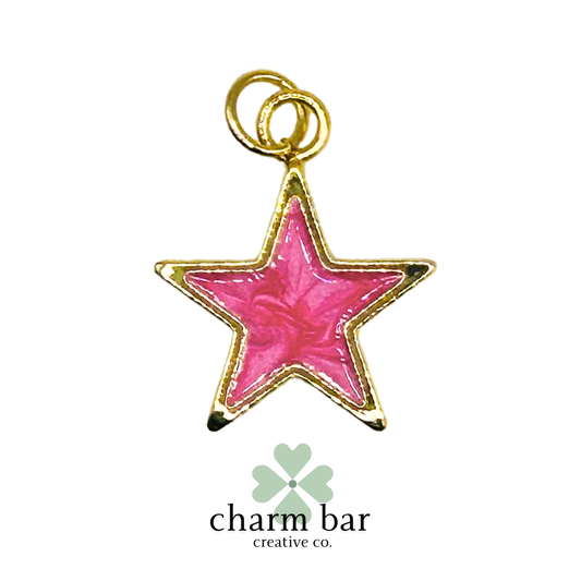 the Charms: Pink Resin Star