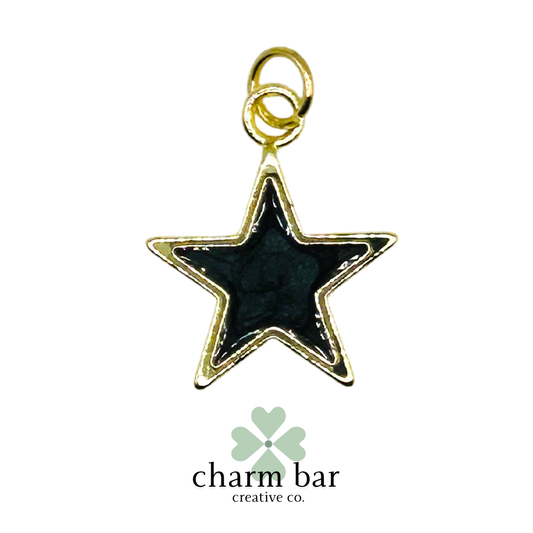 the Charms: Black Resin Star