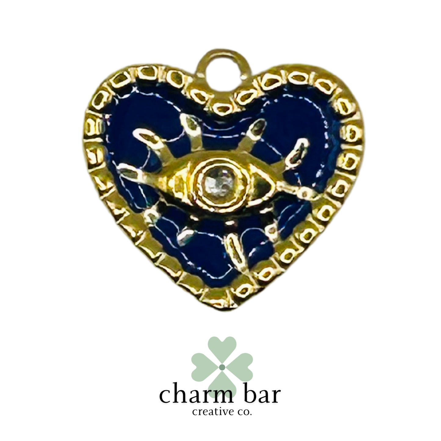 the Charms: Navy Evil Eye Heart