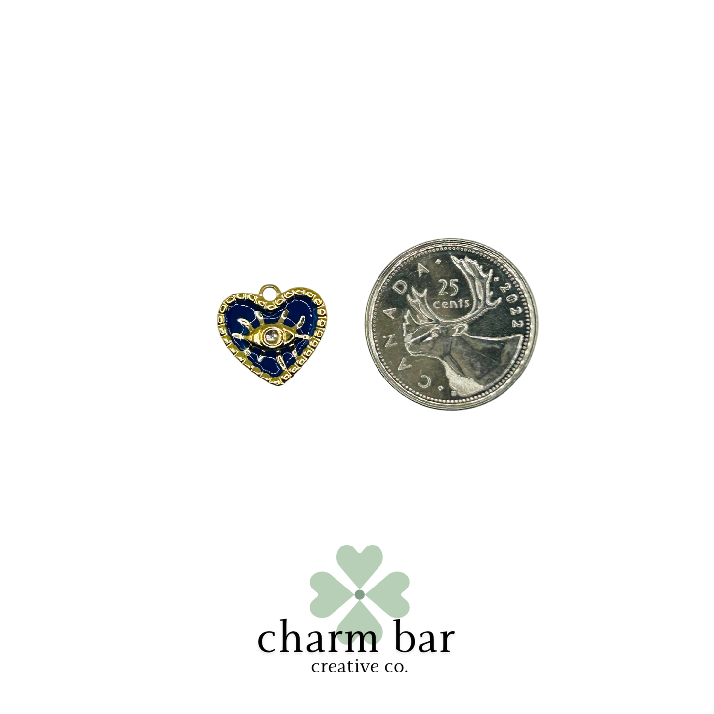 the Charms: Navy Evil Eye Heart