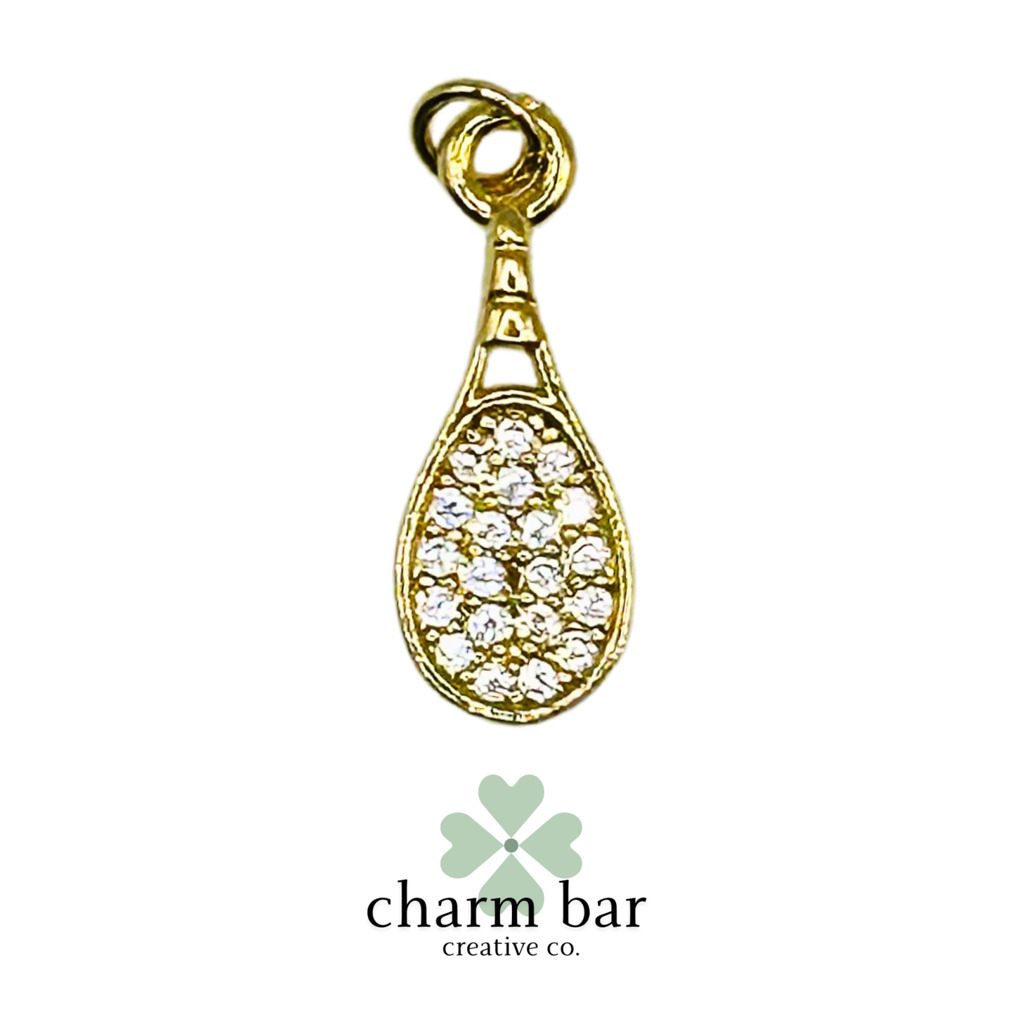 the Charms: Pavé Tennis Racket