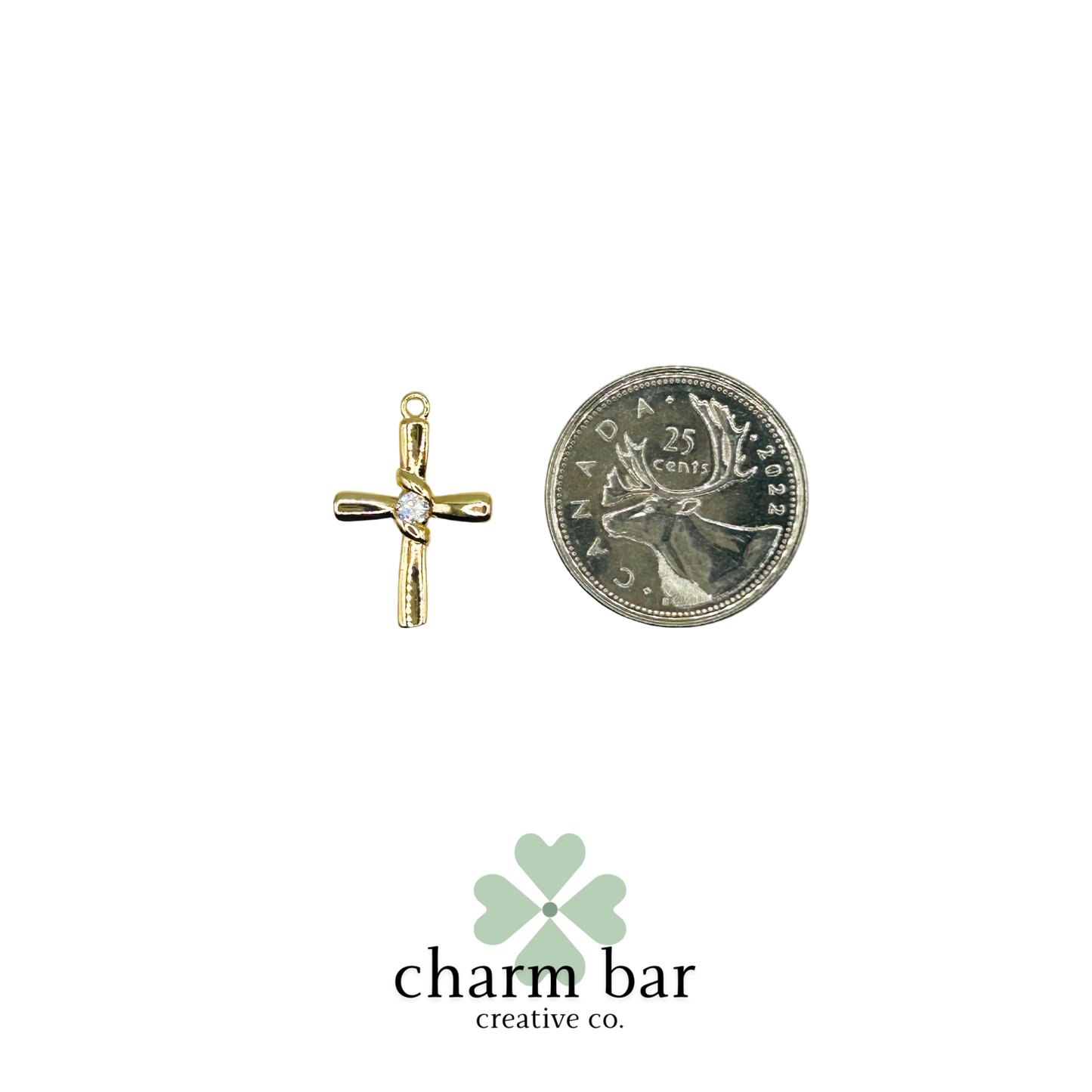 the Charms: Cross with Centre Stone