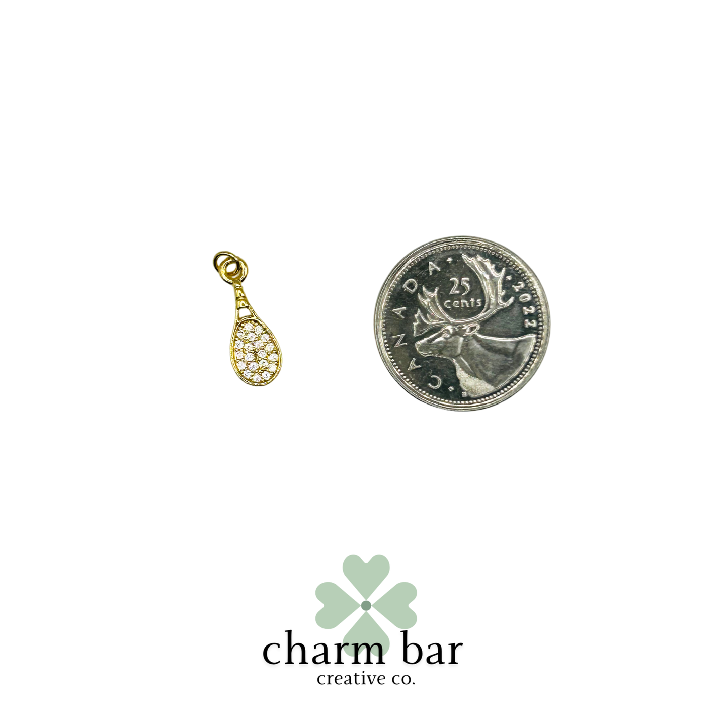 the Charms: Pavé Tennis Racket